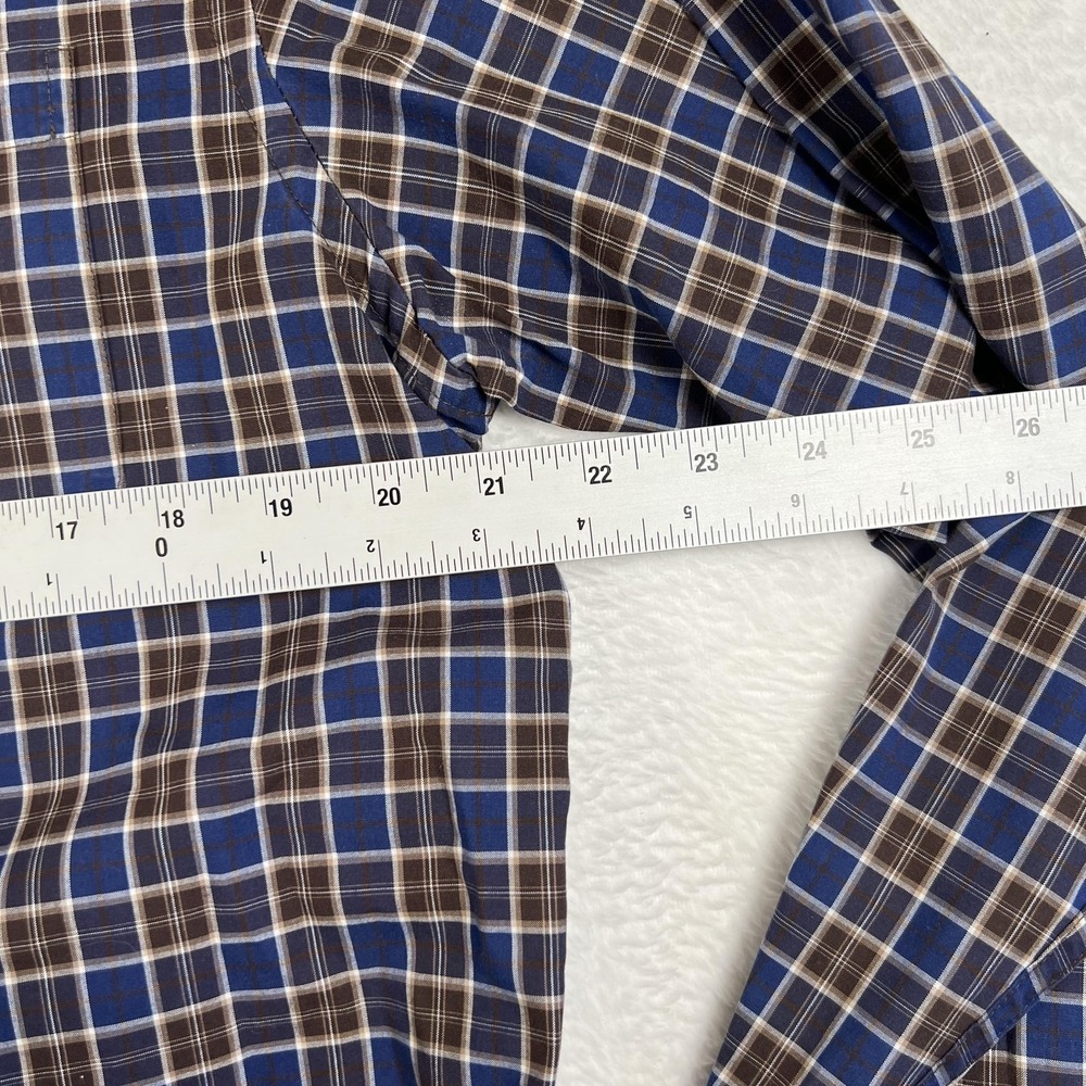 Jos. A. Bank 1905 Shirt Mens Large Blue Brown Plaid Modern Fit Button Up - Picture 4 of 7